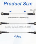 Adjustable RC Car Turnbuckles Camber Link Set 129-139mm Turnbuckle Rod Steering Servo Linkage With M3 Ball Head Rod Ends For Durable Aluminum RC Replacement Parts Built Tough And Crash Resistant, 4 pcs size detail