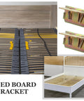 Premium Iron U Shaped Bed Rail Fasteners Six Piece Heavy Duty Frame Connectors Dead Nuts Stability Slat Hinge Buckles for bed slats.