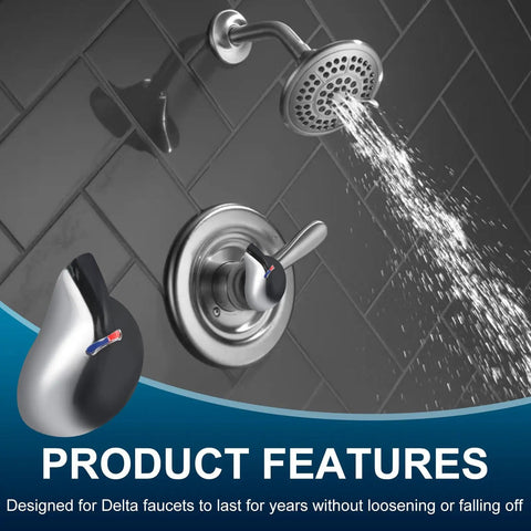 Shower Knob Replacement For Delta Faucet Temperature Control Handle With Cover Chrome No Fuss Repair Kit