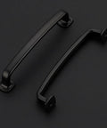 Black 5 Inch Arch Cabinet Pulls Set Of 30 For Kitchen Cabinets And Dresser Drawers, solid zinc alloy handles on black surface
