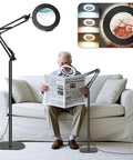 Floor Magnifying Glass With Light And Stand 72 LED Large Magnifying Lamp 10X To 30X HD Magnification used for reading on sofa