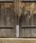 No Brainer Heavy Duty Stainless Steel Slide Bolt Latch Set For Fence Gates And Wood Sheds Built Tough with smooth manual slider on wooden gate.