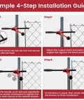 Heavy Duty Chain Link Fence Stretcher Tool With Ratcheting Puller And Tensioner For Woven Wire And Barbed Wire One Person Operation For Farm Ranch And Garden Fence Repair installation guide.
