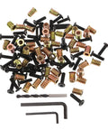 Wood Furniture Threaded Inserts Kit With Bolts Nuts Wrenches And Drill Bit 50 Piece Metal Connector Hardware Set pile view