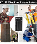 Metal Detector - Wire Finder Wall Scanner, Stud Sensor Hardware Tool displayed in construction and home repair settings.