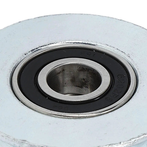 Close-up of Groove Roller Wheel Bearing Pulley With 64Mm Outer Diameter And 15Mm Center Hole, alloy steel material.