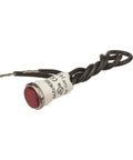 Red Round Indicator Light With Diamond Lens And Chrome Bezel, Press Fit Panel Mount, 0.5 Inch Cutout, 125 Volt Neon Indicator