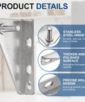 2 Pack Stainless Steel Fridge Hinges Replacement For Refrigerator Doors With Right Shaft Inner Column Hinge, 0.28 In Dia, 1.38 In Spacing, Includes Screws And Bushings, Easy Install, Built To Last