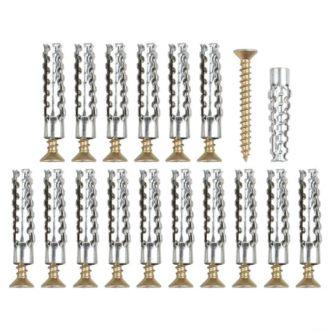 Heavy Duty Self Tapping Screws And Expansion Anchor Kit with serrated carbon steel fasteners, M6 M8, 50 piece hardware set displayed.