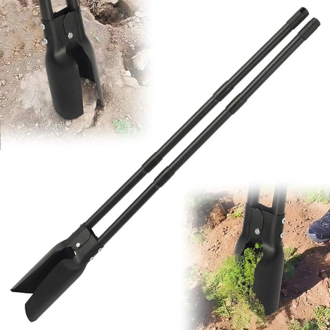 Heavy Duty Post Hole Digger With 55 Inch Handle And Dual Sharp Blades For Digging Weeding Cultivating And Soil Plugging Manual Garden Shovel