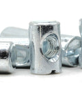 Top Shelf Cross Dowel Barrel Nuts Replacement Screws Built Different For Smooth Furniture Assembly - Zinc steel connector close-up.
