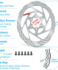 160mm Disc Brake Rotor With 6 Bolts For MTB Road BMX Bikes Vacuum Coating 44mm Center Hole 1.8mm Thick shown with specs