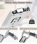Close-up of Six Pairs Heavy Duty 20 Inch Drawer Slides With Full Extension Rails And Glides Ball Bearing Side Mount 100 Pound Capacity