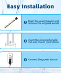 Easy installation guide for Electric Anode Rod For Water Heaters That Zaps Rotten Egg Odor Kicks Sulfur Smell To The Curb Extends Heater Life