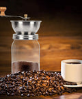 Wide Mouth Mason Jar Coffee Grinder Lid Attachment With Ceramic Burrs, Stainless Steel Manual Grinder for Camping And Home Barista