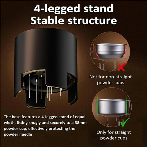Killer 12 Needle Coffee Distributor Wand For Espresso Durable Stainless Steel Bed Leveler with 4-legged stable stand.
