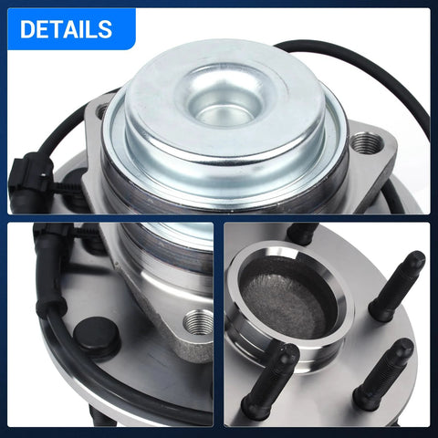 Close-up of 2WD Front Wheel Bearing And Hub Assembly Set Of 2 Fits 2000-2008 Chevy Tahoe Suburban Avalanche 6 Lug ABS