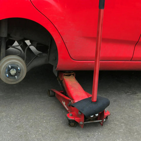 Durable Red Metal Hydraulic Jack Handle Extension Rod For Bottle Jacks With Stable Construction And Non Slip Silicone Grip Heavy Duty Floor Jack