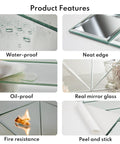 Mirror Peel And Stick Subway Tile Beveled Glass Backsplash features: water-proof, neat edge, oil-proof, real mirror glass, fire resistance.