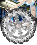 Close-up of Six Inch Mecanum Wheel Kit with Independently Driven 45 Degree Omnidirectional Wheels for DIY Robots