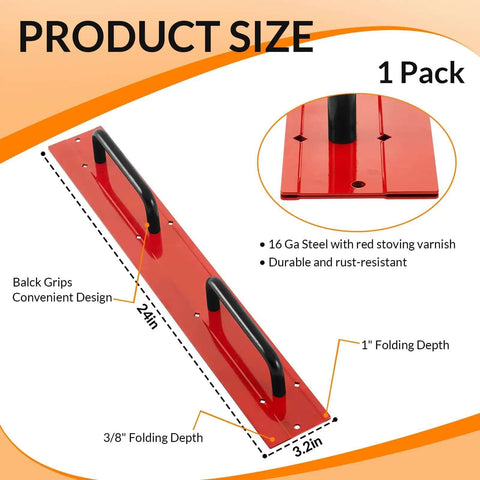 24 Inch Steel Sheet Metal Folding Tool With Grips For Standing Seam Roofing Panels Drip Edge Bender Hand Tool Pro Grade Red