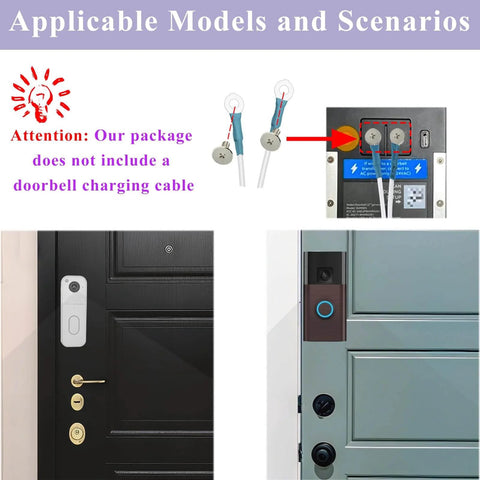 Must Have Doorbell Replacement Key Tool And Power Adapter Screws Kit For Blink And Ring Video Doorbells installed on doors