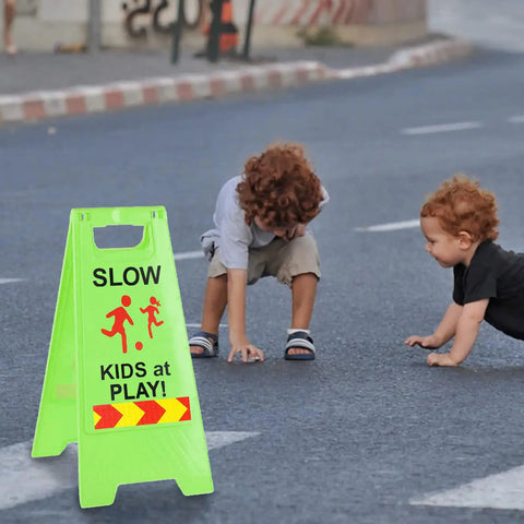 Slow Kids At Play Signs For Street Double Sided With Reflective Tape High Visibility Children At Play Safety Sign