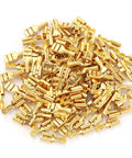 0.187 Inch Female Spade Quick Splice Crimp Terminal 4.8mm Connector Non Insulated Pack Of 100, brass gold tone
