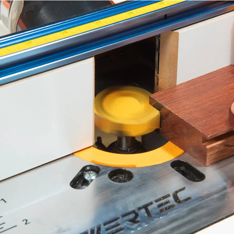 Top Tier Cnc Router Bit For Slab Flattening And Heavy Lumber Surfacing, Half Inch Shank Two Inch Diameter With Razor Sharp Carbide Edges, Two Pack in motion on CNC machine.