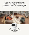 Top Tier 4K Indoor Security Camera With Dual Lenses And Smooth 8X Zoom No Monthly Fees Needed Total Peace Of Mind Watching Over Kids And Pets Keep Your Home Fully Covered in living room with 360° coverage.