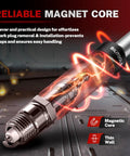 Magnetic Swivel Spark Plug Socket Set With Gap Tool, magnetic core, close-up of spark plug, thin wall, designed for easy handling