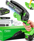 Mini Electric Chainsaw 6 Inch Cordless Handheld Saw With 880 Watt Motor Auto Oiler For Easy Branch Trimming In Yard And Garden