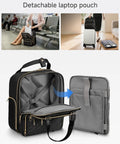 LUGGEX underseat carry-on luggage, 16-inch black soft-sided cabin bag with detachable laptop pouch.