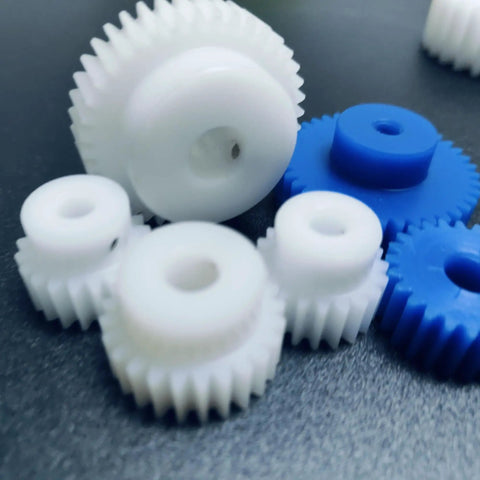 0.7 Module 17 Tooth Spur Gear Set With Step Profile Plastic 5mm Bore 13.3mm Diameter 12mm Thick Straight Teeth For Precise Power Transmission