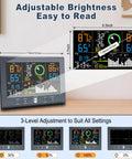 All In One Wireless Indoor Outdoor Weather Station For Home Setup With Rain Gauge Atomic Clock Wind Speed And Direction Forecast
