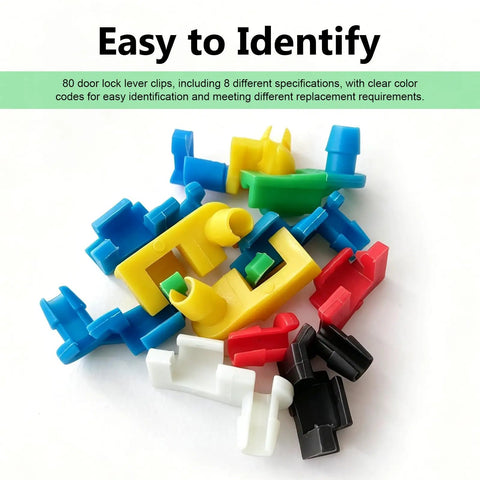 80Pcs Car Door Lock Rod Clips Kit For Tailgate Handles, Universal Plastic Rod End Clips And Retainers, Easy Install Door Clips For Most Vehicles, Durable, Secure Fit, Great For Auto Door Latch Maintenance. Color-coded plastic clips set