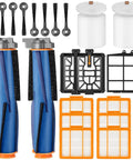 Replacement Parts Kit For Robotic Vacuum Cleaner Compatible With AV2501AE RV2502AE AV2501S shown with brushes and filters