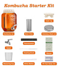1 Gallon Kombucha Starter Kit With Glass Jar, Spigot And Stainless Mesh Filter, Easy Home Brew Fermentation Kit For Bottling