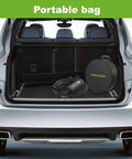 Level 2 Portable EV Charger 16A 240V With NEMA 6-20 Plug, 18 Ft Cable in car trunk with portable carrying bag