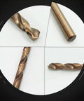 Heavy Duty Cobalt Drill Bits Kit Ten Piece M35 Jobber Length Twist Bits for Metal Cast Iron Stainless Steel Wood and Plastic