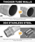 Comparison of stainless steel hose barb fitting 1 inch barb to 1 inch male NPT for water, fuel, and air with thicker tube walls