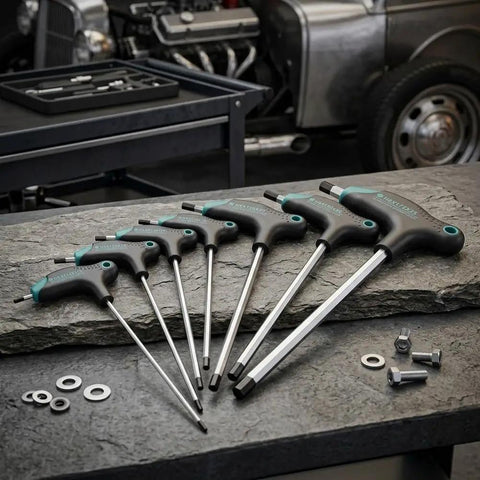 Check Out This Awesome T Type Hex Key Set With 7 Pieces That Make Auto Repair And Furniture Assembly Super Easy And Provide Serious Grip For Stripped Bolts, 7-piece steel