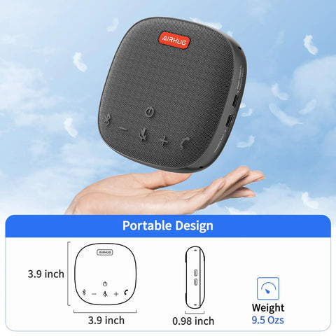 Conference Bluetooth Speakerphone With 360 Degree Voice Pickup And Noise Reduction, USB C Plug And Play shown in hand