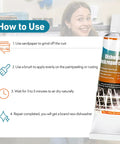 Instructions for using White Dishwasher Rack Repair Kit 1.7oz Coating With Rust Touch Up Paint.