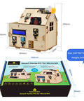 Microbit Smart Home Starter Kit for STEM Coding Projects Age 15 Plus Build an Intelligent Home With Automated Lighting Environmental Monitoring Security Alerts and Smart Fan Control A Fun Hands On Project That Turns Coding Into Real World Innovation, 248x160x58mm box and wooden house