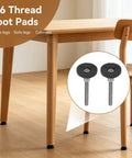 Heavy Duty Adjustable Leveling Feet Set, D30 X M6 X 50 Mm Swivel Furniture Glides with M6 thread foot pads on table legs.