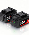 Two 6.0Ah Lithium Battery Packs For Skil 20V Tools Replacement BY519601 BY519603 BY519702 Compatible With PWRCORE 20V Battery