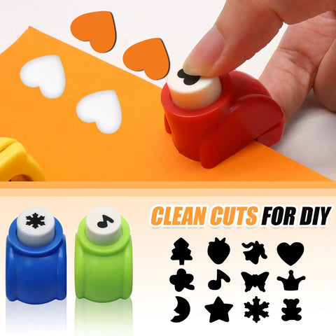 12 Piece Craft Hole Punch Shapes Set For Scrapbooking And Card Making Mini Paper Punchers Handy For Nail Art And DIY Crafts Grab And Go Ready