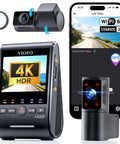 Top Notch 4K Front Dash Cam With 2K Interior Fisheye And 2K Rear featuring WiFi 6, STARVIS 2 sensors, app control, and GPS interface