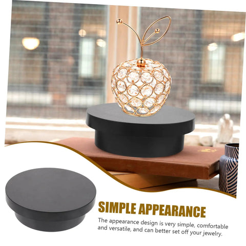 Electric Rotating Jewelry Display Turntable Motorized Showcase Stand For Photography Props With Rechargeable Battery Safe Gentle PVC Build Smooth Spin Mini Tabletop Rack With Jewelry Displayed